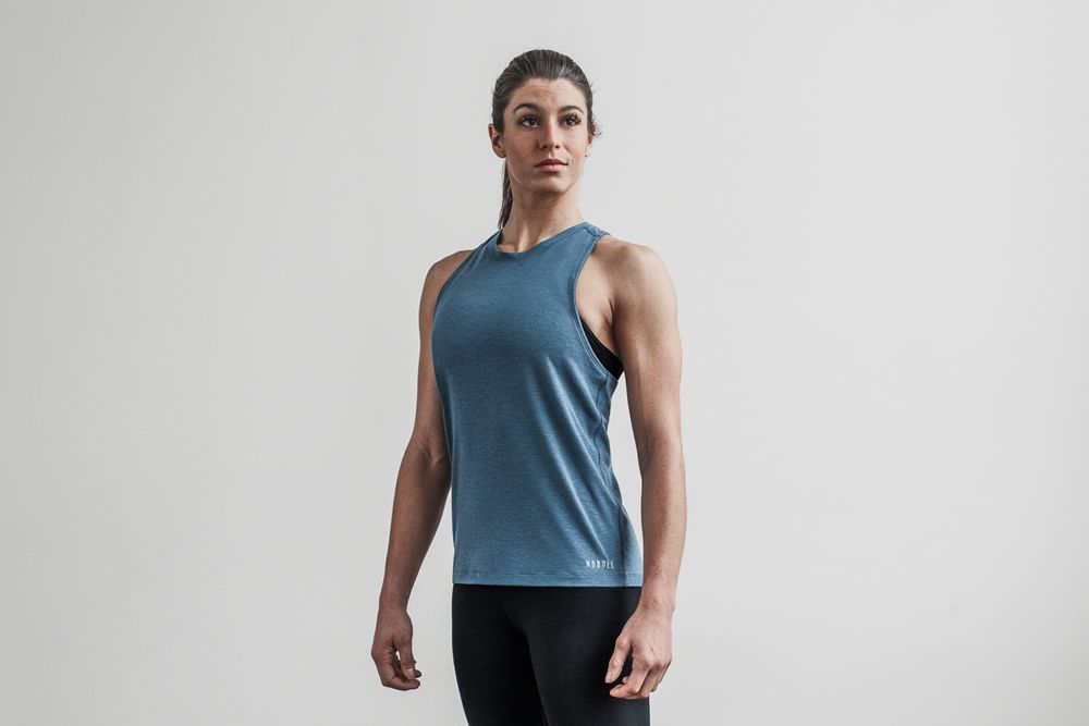 NOBULL Women's High-Neck Tank Tops - Deep Teal - Ireland (6415TYOND)